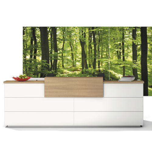 Banque d'accueil d'angle - WINEA ID - WINI Büromöbel Georg Schmidt GmbH & Co. KG - modulable / en bois / stratifiée