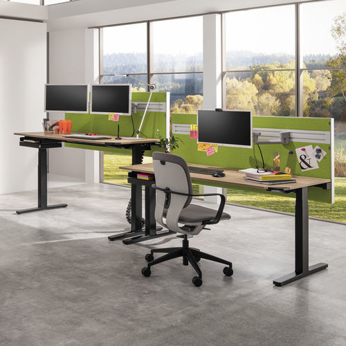 Séparateur de bureau sur bureau - WINEA SINUS - WINI Büromöbel Georg Schmidt GmbH & Co. KG - en tissu acoustique / en verre / en aluminium