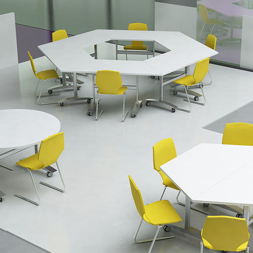 Table de travail contemporaine - FLIP TOP - Spaceoasis - en stratifié / rectangulaire / ronde