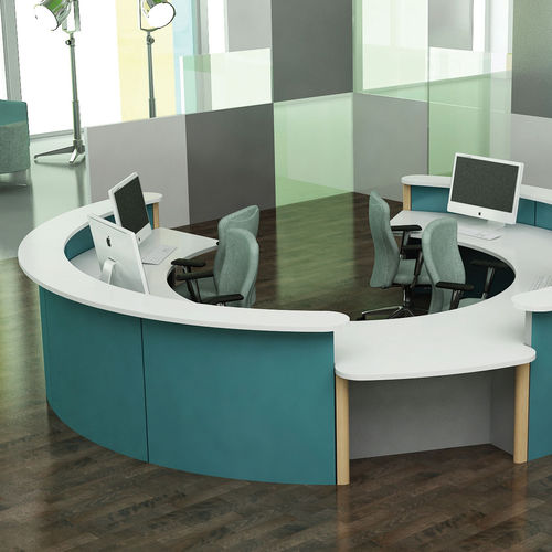 Banque d'accueil en arc de cercle - JULIUS - Spaceoasis - modulable / stratifiée