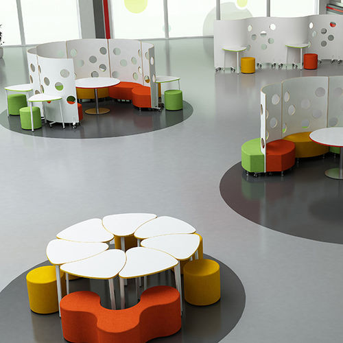 Table de réunion contemporaine - PETAL - Spaceoasis - en métal / ronde / modulable