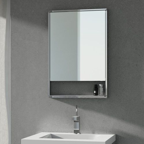 Miroir de salle de bain mural - C 2819 - WETSTYLE - contemporain / rectangulaire / en acier inoxydable