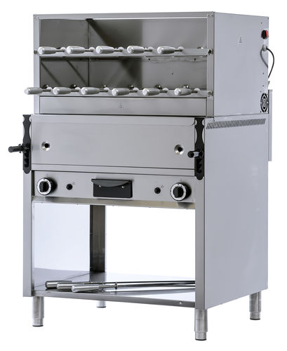 Four churrasco - M11+ GRIGLIA GAS PIETRA LAVICA 800M - ELANGRILL - professionnel / à gaz / électrique