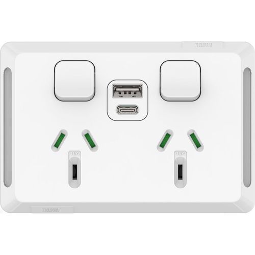 Prise de courant - PRO TWIN - Clipsal - USB / double / encastrable