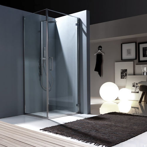 Paroi de douche battante - DUNA: D1  - Bianchi & Fontana - d'angle / en verre trempé