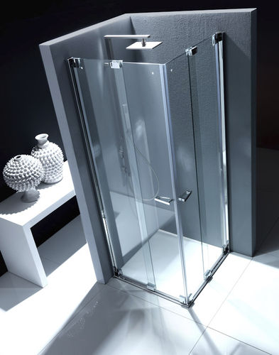 Paroi de douche pliante - NUBIAN: NS2 - Bianchi & Fontana - d'angle / en verre trempé