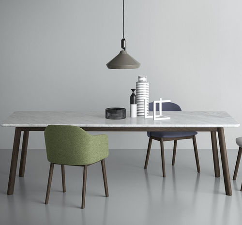 Table contemporaine - GINGER - md house - en noyer / en frêne / en marbre