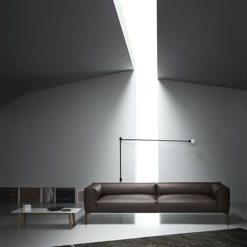 Canapé contemporain - MILES - md house - en tissu / en cuir / marron