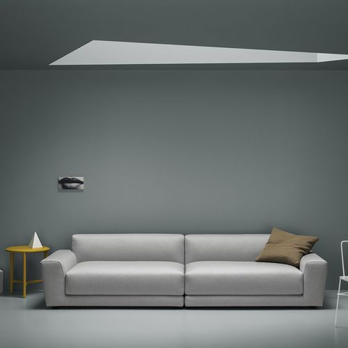 Canapé contemporain - BORDER DOWN - md house - en tissu / en cuir / gris