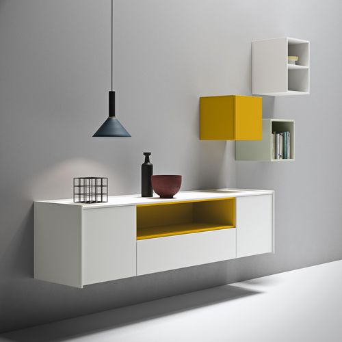 Buffet mural - MAXIMA 03 - md house - contemporain / en bois laqué / blanc