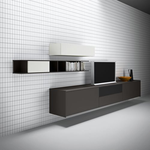 Ensemble TV mural contemporain - MAXIMA 01 - md house - en bois laqué