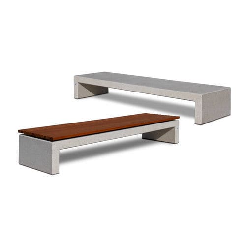 Banc public contemporain - ANDROMEDA LARGE - Calzolari - en béton / en pin / en bois exotique