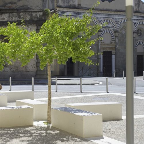 Banc public design minimaliste - LITHOS - Calzolari - en béton / en pierre reconstituée / sans dossier