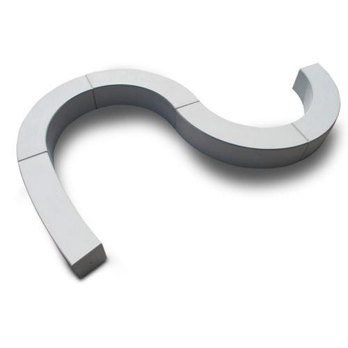Banc public courbe - LITHOS - Calzolari - contemporain / en béton / en pierre reconstituée