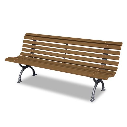 Banc public contemporain - DAPHNE - Calzolari - en fonte / en iroko / avec dossier