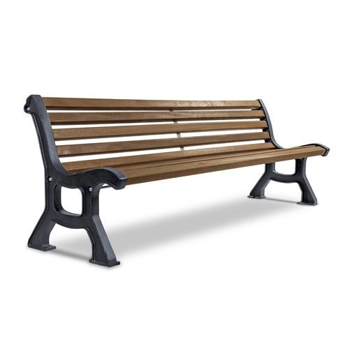Banc public contemporain - MAGNOLIA - Calzolari - en aluminium / en fonte / en pin