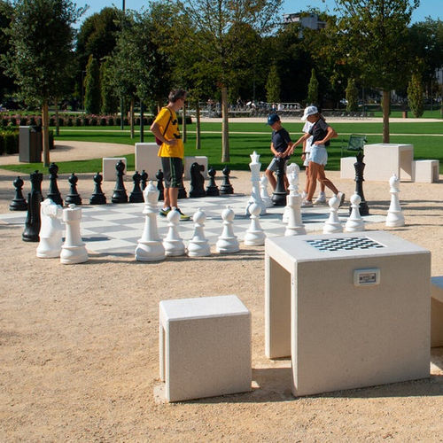 Tabouret contemporain - ERA - Calzolari - en béton / en pierre reconstituée / avec piètement en béton