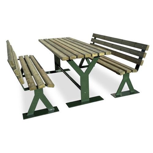 Table de pique-nique de jardin - SET - Calzolari - contemporaine / en pin / en bois exotique