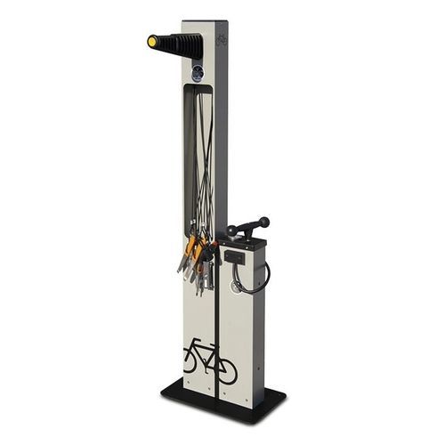 Station de réparation de vélos en métal - A - Calzolari - avec kit d'outils / avec pompe de gonflage / pour espace public