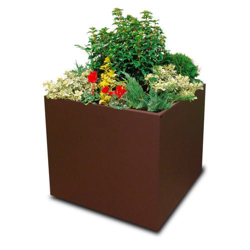 Jardinière en acier galvanisé - SQUARE  - Calzolari - en acier à revêtement par poudre / cube / résistante aux intempéries