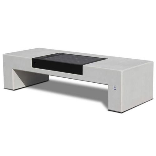 Banc public contemporain - SOLARIS SMART - Calzolari - en pierre reconstituée / sans dossier / sans accoudoirs