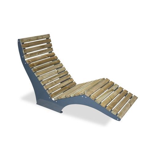 Bain de soleil contemporain - Calzolari - en pin / en acier galvanisé / en acier à revêtement par poudre