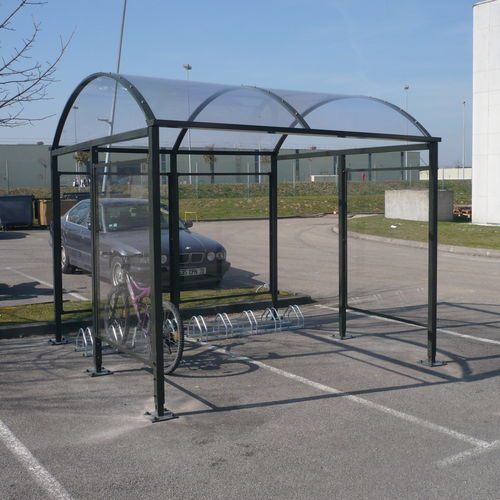 Abri vélo couverture en polycarbonate - Vision - ALOES RED - en acier / pour espace public / pour les zones urbaines