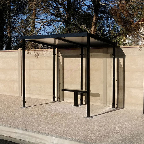 Abribus en bois - Medium - ALOES RED - en métal / en polycarbonate / en PMMA