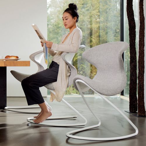 Chaise contemporaine - Aeris Oyo - Aeris GmbH - d'intérieur / en laine / en cuir