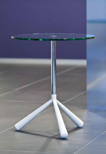 Table d'appoint contemporaine - TRIPODI - Cascando - en verre / en verre trempé / ronde