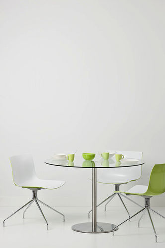 Table à manger contemporaine - Cascando - en verre / en verre trempé / ronde