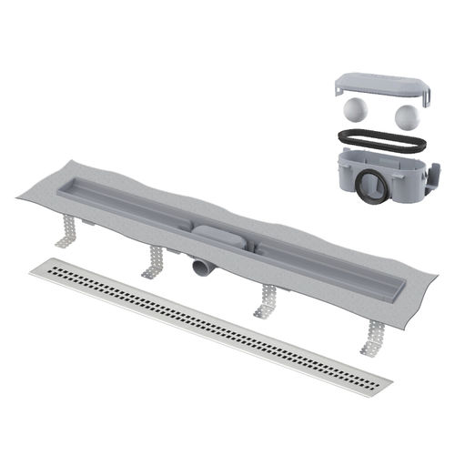 Caniveau à grille - PP - eterno ivica - en polypropylène / grille en métal / pour douche