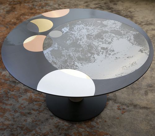 Table basse contemporaine - Flow - Planium - en acier / en laiton / en cuivre