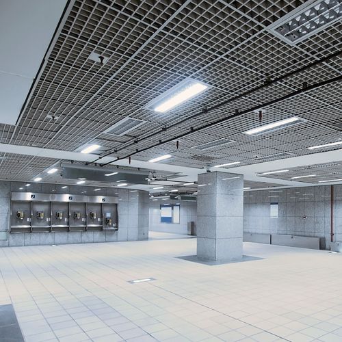 Faux-plafond en aluminium peint - BASE 4 – T15 - Atena spa - en panneaux / pour salle de conférence / d'intérieur