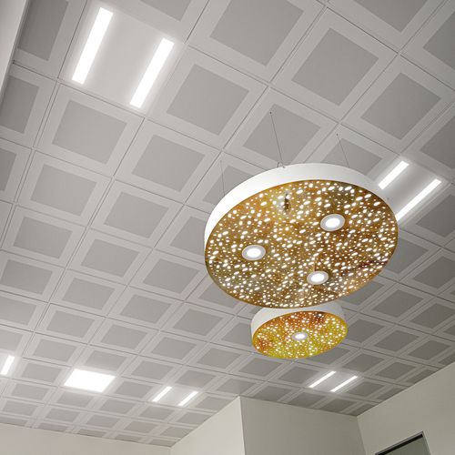 Faux-plafond en aluminium - 24 LINEAR TEGULAR - Atena spa - en acier / en dalles / en panneaux