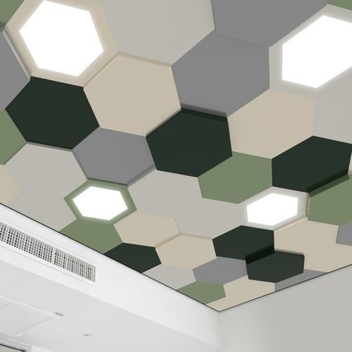 Faux-plafond en aluminium - ENIGMA EXAGON - Atena spa - en acier / en lames / d'intérieur