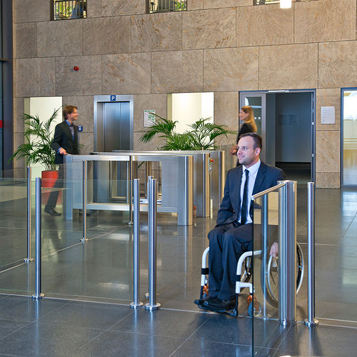 Barrière de contrôle d'accès - CHARON  - dormakaba - battante / en acier / en verre