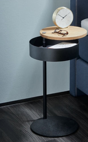 Table d'appoint contemporaine - LETTO - pieperconcept - en bois / en acier à revêtement par poudre / avec piètement en acier