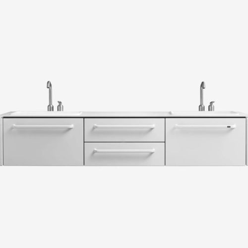 Meuble vasque double - VIPP983 - VIPP - mural / en inox / aluminium
