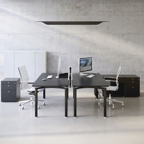 Bureau pour open space - MÈTA - Fantoni - contemporain / en stratifié / avec rangement