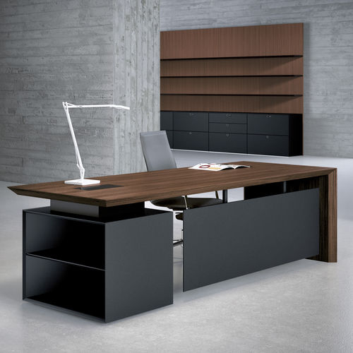 Bureau de direction - MULTIPLICEO - Fantoni - contemporain / en placage de bois / en cuir