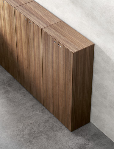 Armoire de classement basse - MULTIPLICEO - Fantoni - en placage de bois / avec porte battante / contemporaine