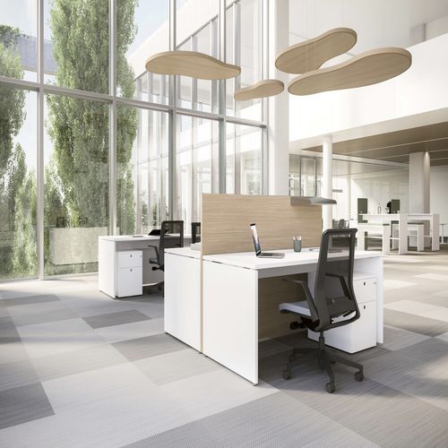 Séparateur de bureau sur bureau - SISTEMA 28 - Fantoni - stratifié / en bois / en Plexiglas®