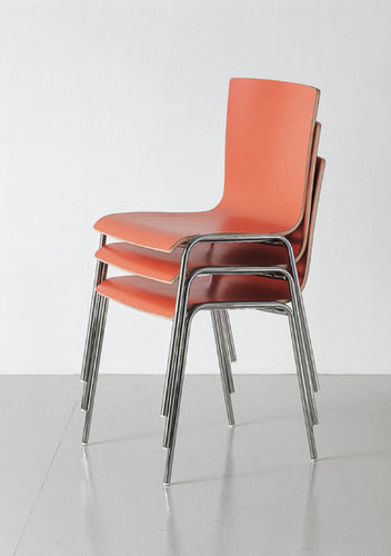 Chaise visiteur contemporaine - 45 - Fantoni - d'intérieur / en contreplaqué moulé / en hêtre