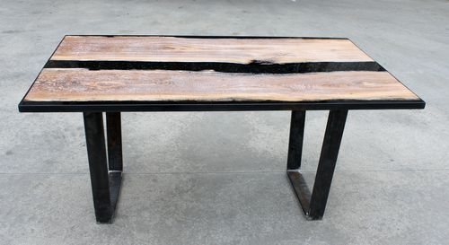Table à manger contemporaine - BLACK - ANTICO TRENTINO DI LUCIO SRL - en bois / en résine / époxy