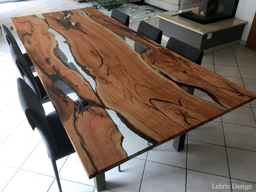 Table à manger contemporaine - SAHARA - ANTICO TRENTINO DI LUCIO SRL - en bois / en résine / avec piètement en bois