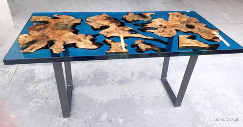 Table à manger contemporaine - STOCCOLMA - ANTICO TRENTINO DI LUCIO SRL - en bois / en résine / avec piètement en métal