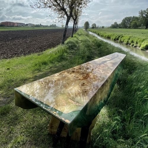 Table design original - MADRE - ANTICO TRENTINO DI LUCIO SRL - en bois / en marbre / en résine