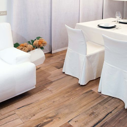 Parquet contrecollé - ANTICO TRENTINO DI LUCIO SRL - à batons rompus / en huile naturelle / brossé