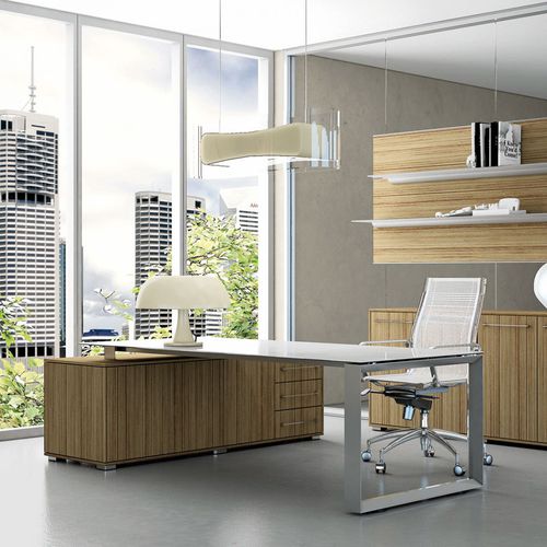 Bureau de direction - PITAGORA - Arcadia - poste de travail / contemporain / en placage de bois